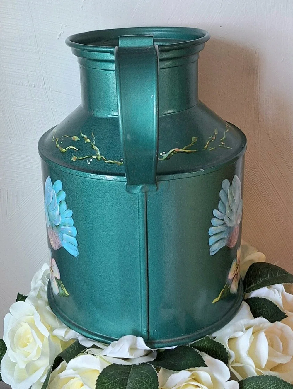 Vintage Hand Painted Bavarian Folk Art Milk Canister By Lorene